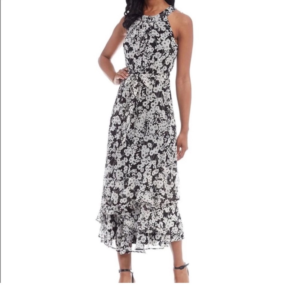 NWT Calvin Klein Black and White Floral Dress